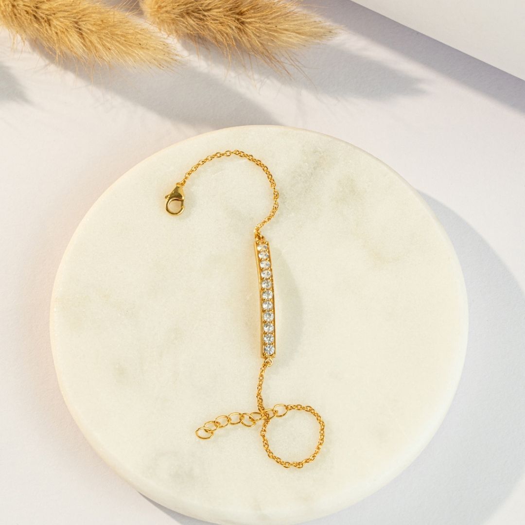 Crystal Bar Gold Bracelet