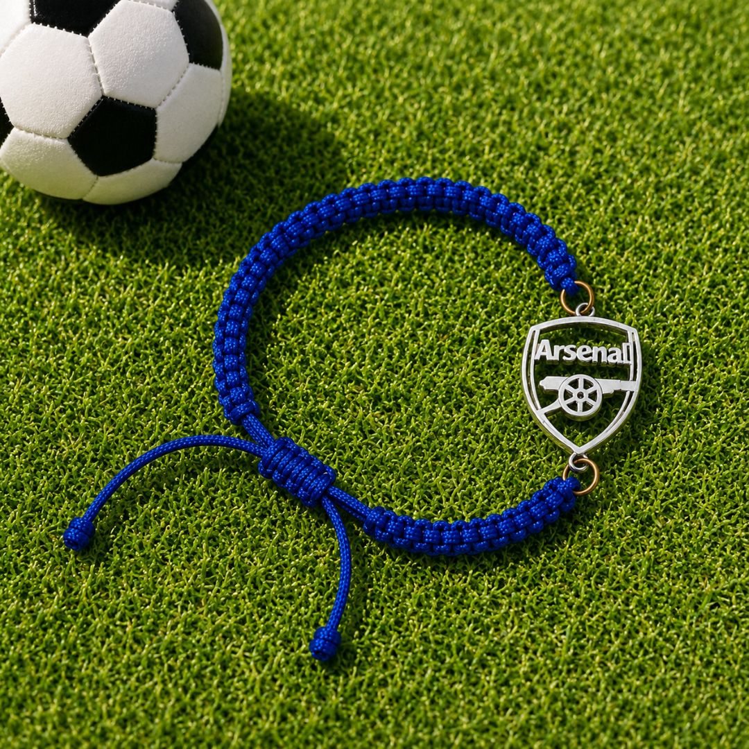 Arsenal FC Silver Thread Bracelet