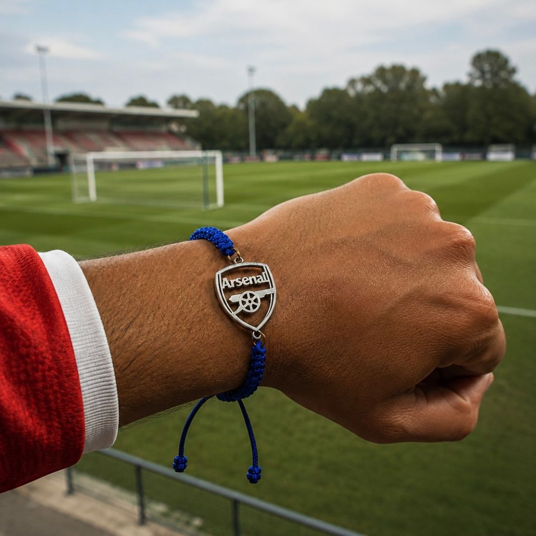 Arsenal FC Silver Thread Bracelet
