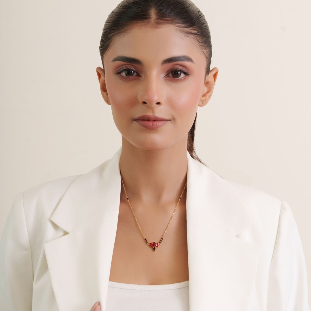 Zyra Crimson Lotus Gold Mangalsutra