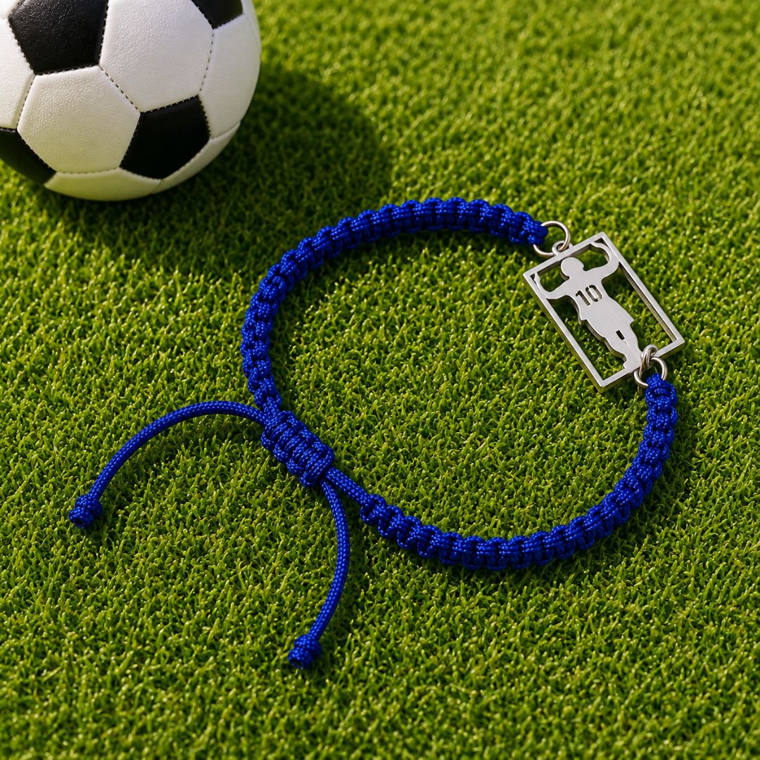 Messi10 Frame Silver Thread Bracelet