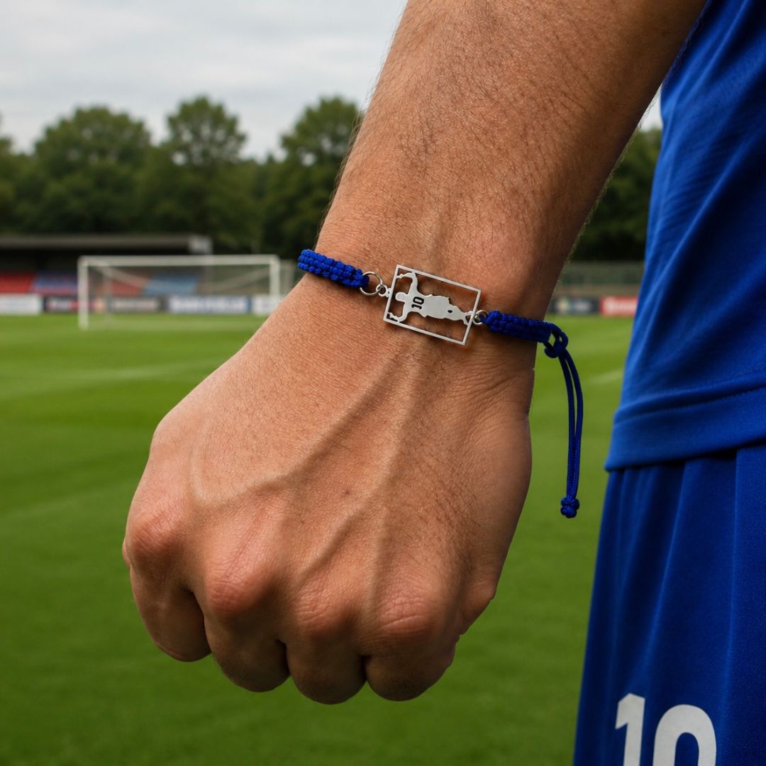 Messi10 Frame Silver Thread Bracelet