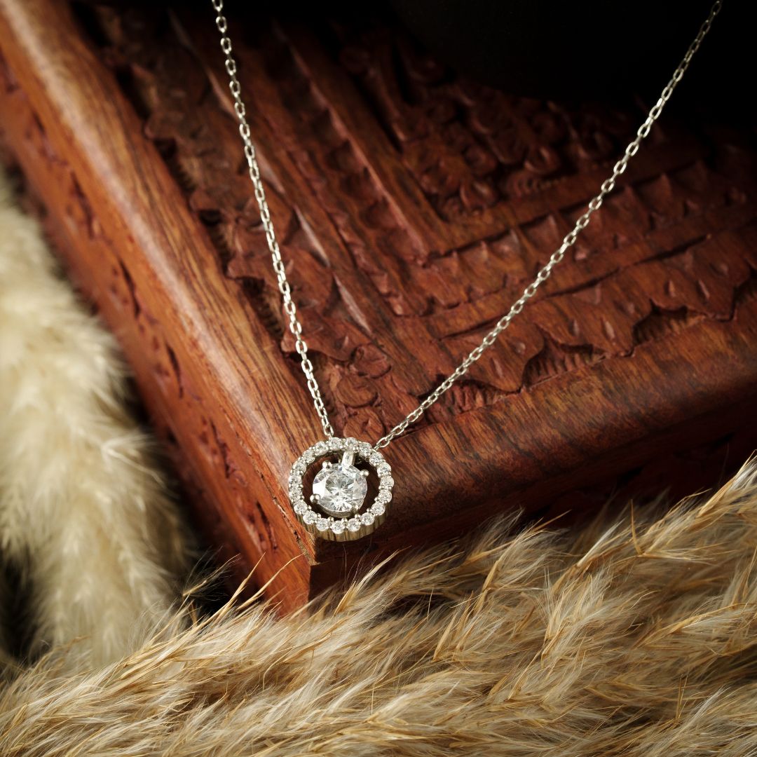 Starlit Orbit Pendant With Chain