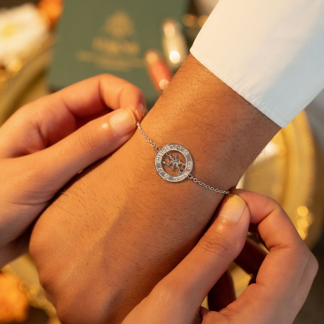 Chelsea FC Silver Bracelet Rakhi
