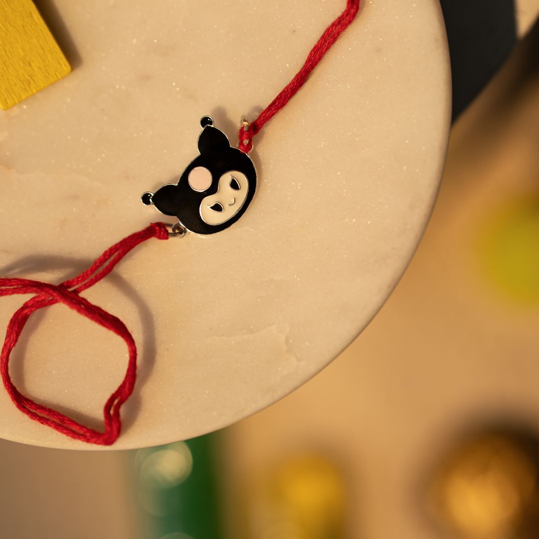 Black Bunny Charm Kids Rakhi