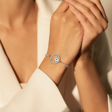 Nazar Glow Silver Bracelet