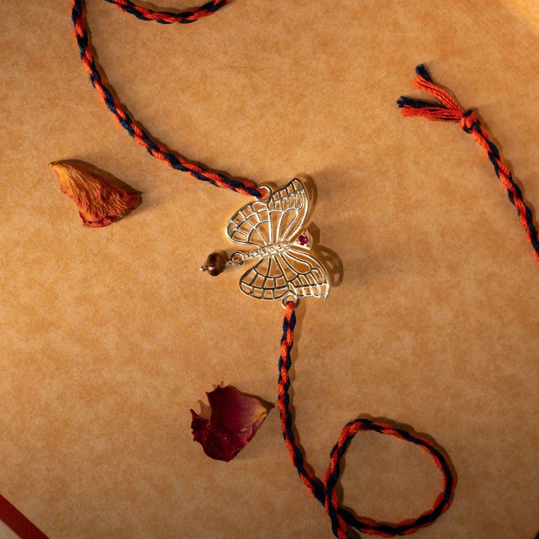 Butterfly Silver Rakhi