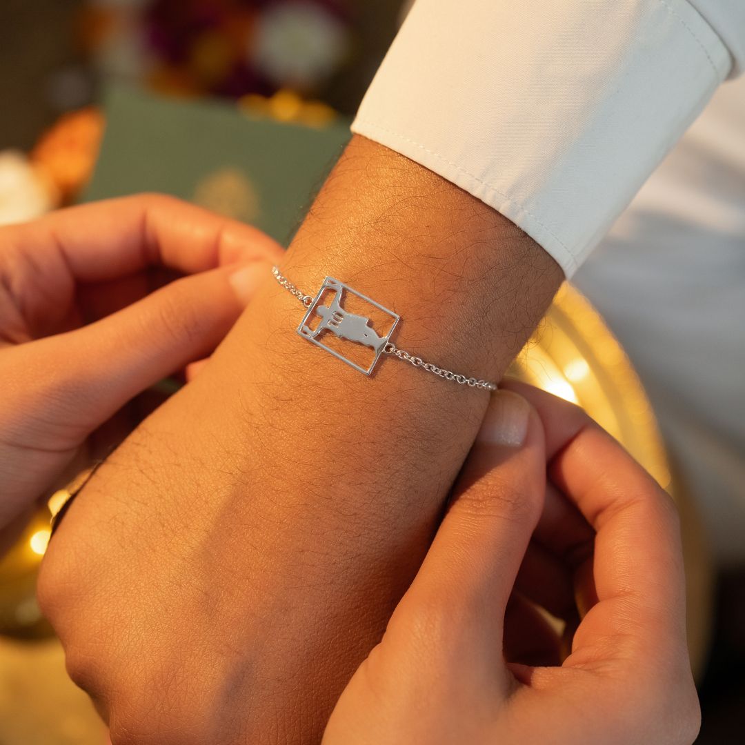 Messi 10 Silver Bracelet Rakhi