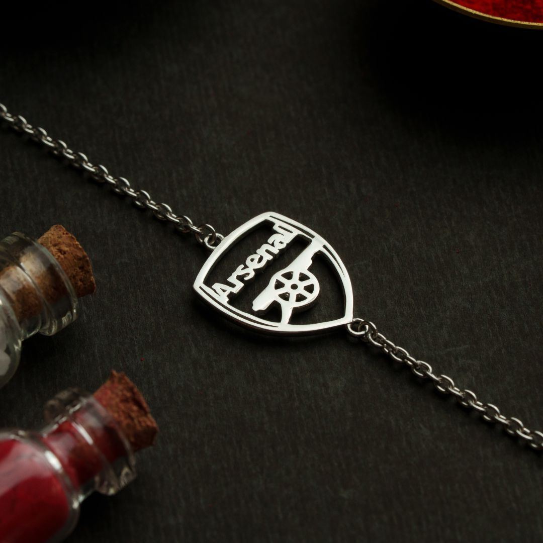 Arsenal FC Silver Bracelet Rakhi