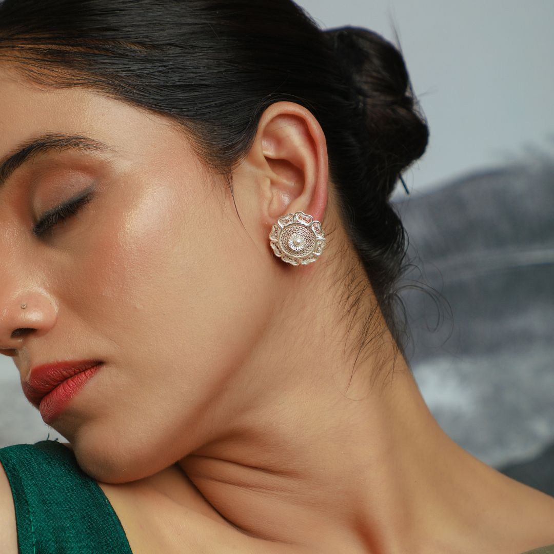 Odisha filigree silver earrings artisan craft India