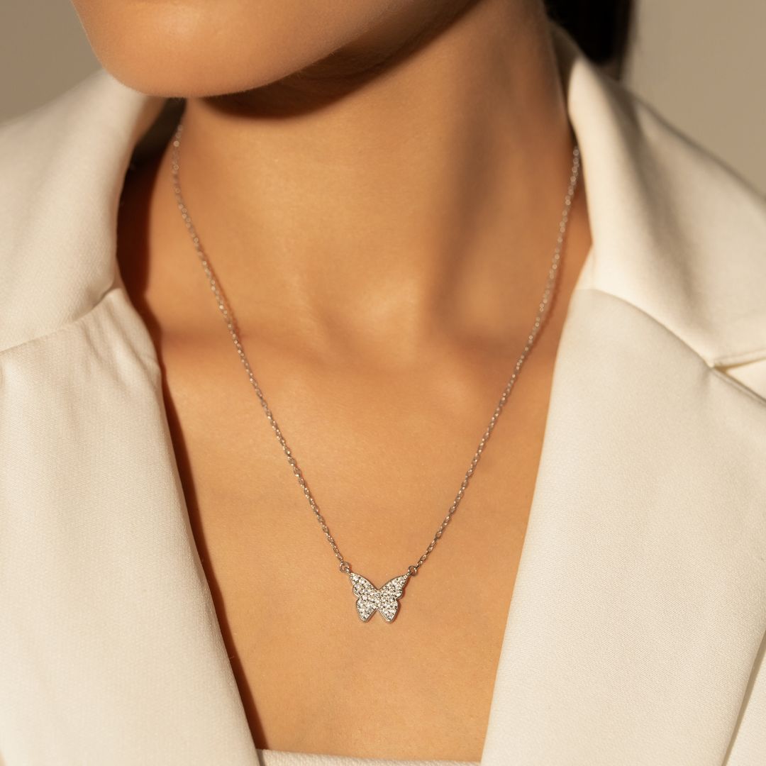 Butterfly Spark Pendant With Chain
