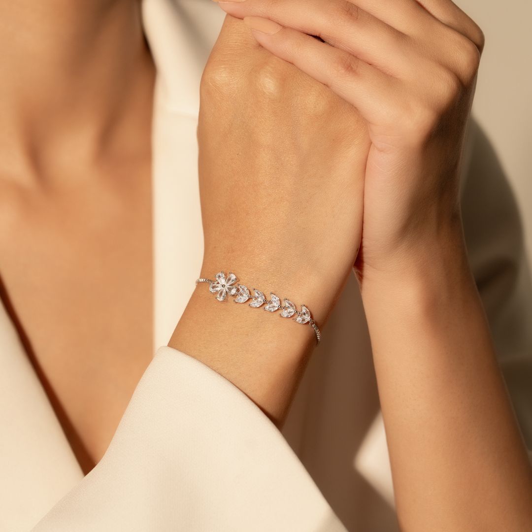 Leaflet Vine Silver Bracelet