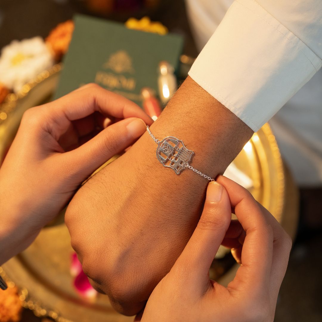 FC Barcelona Silver Bracelet Rakhi