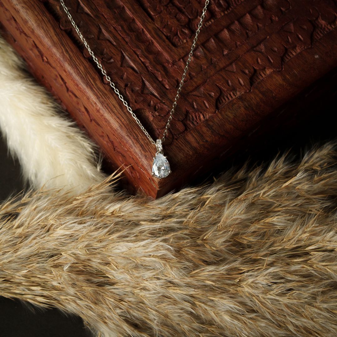 Pear Drop Pendant With Chain
