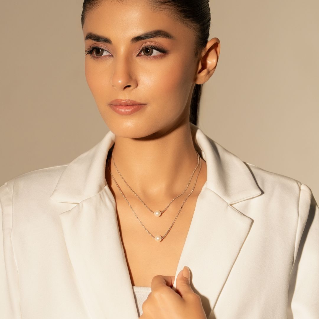 Moonpearl Layer Pendant With Chain