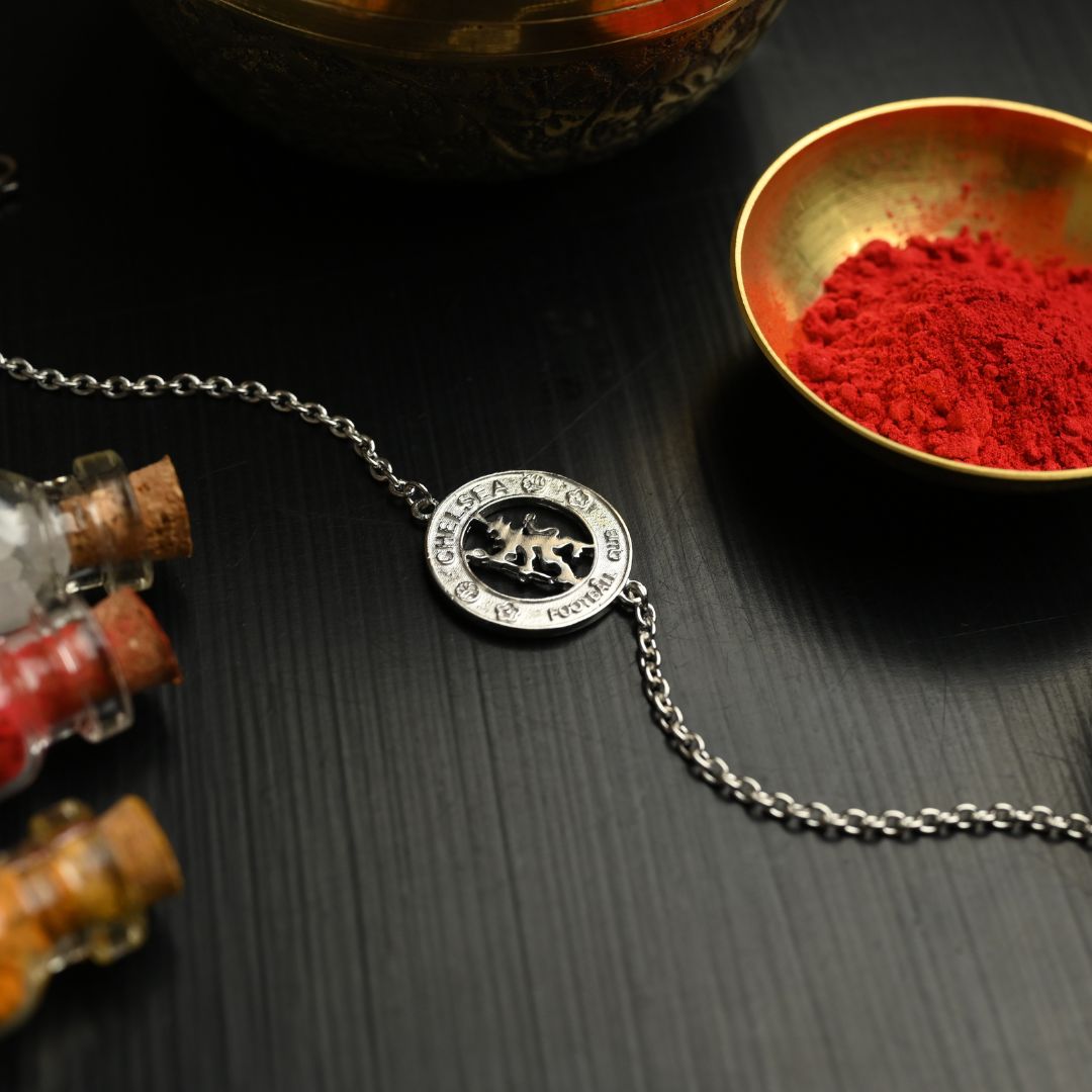 Chelsea FC Silver Bracelet Rakhi