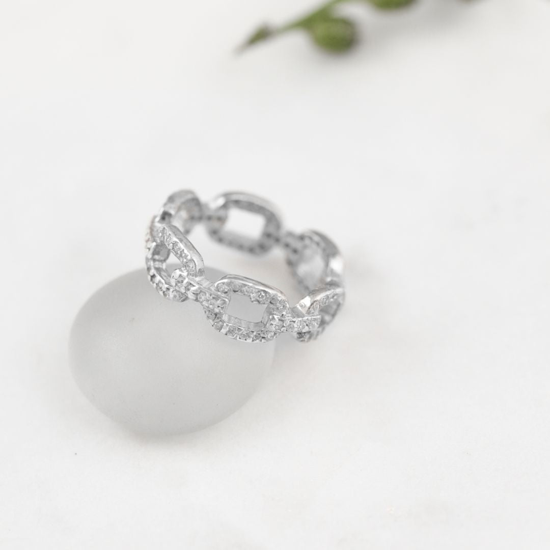 Velmira Crystal Chain Ring
