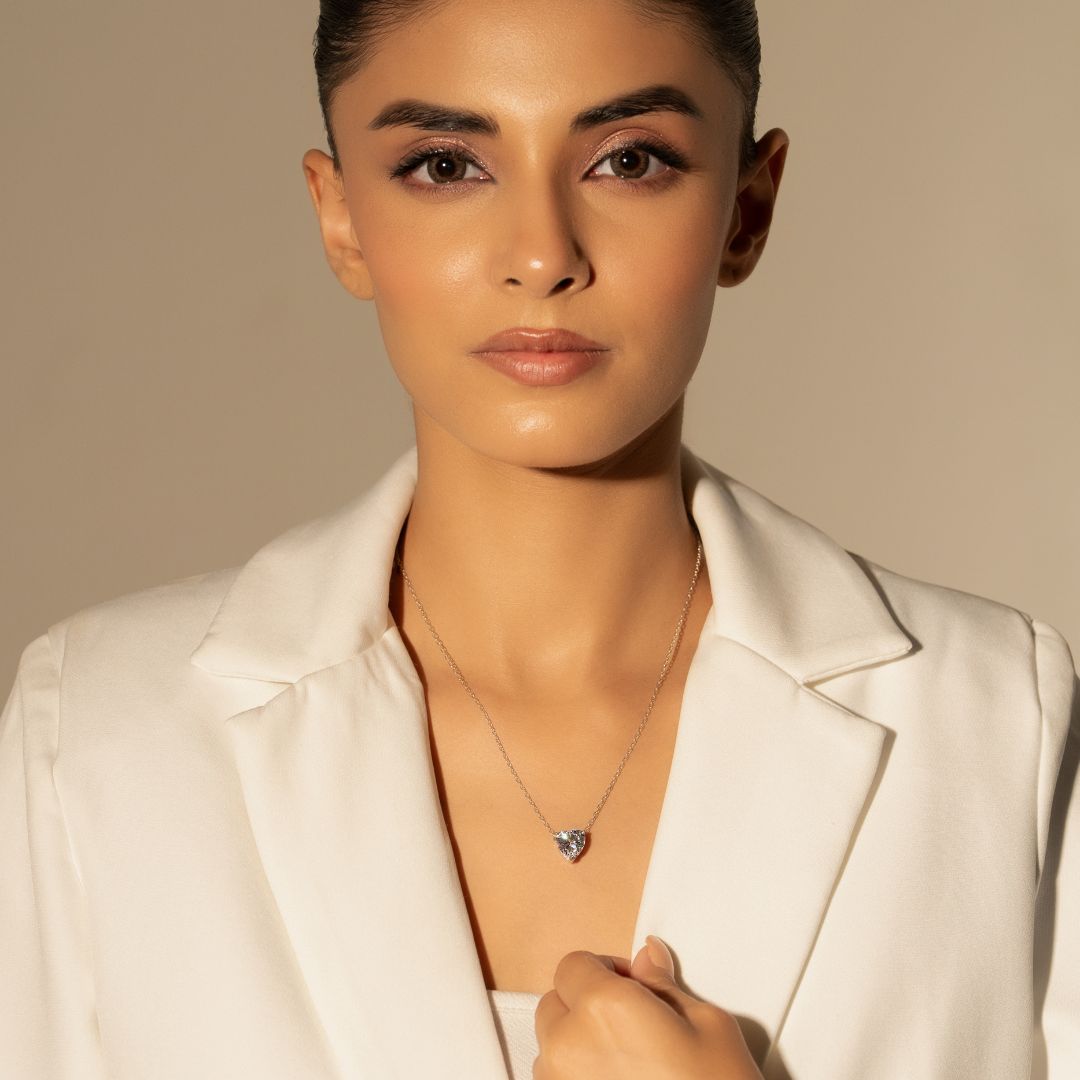 Crystal Heart Pendant With Chain
