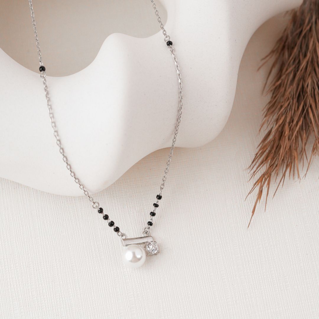 lightweight 925 silver mangalsutra pendant daily wear India