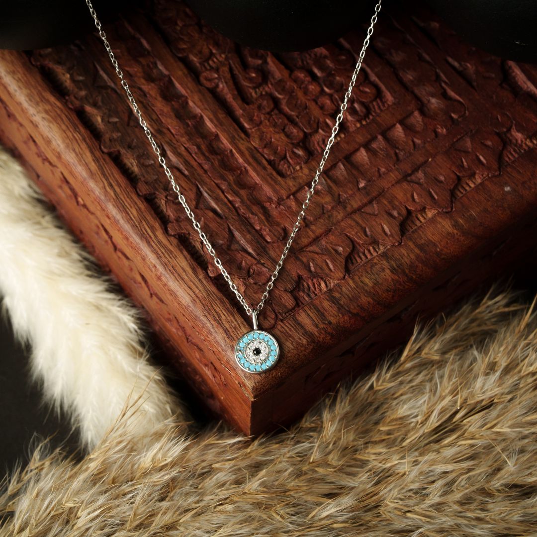 Blue Nazar Pendant With Chain