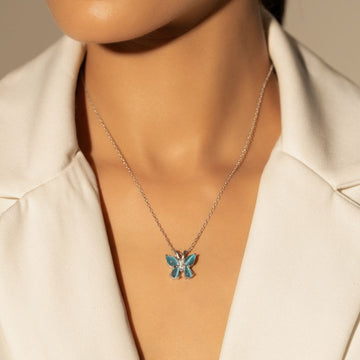 Sky Butterfly Pendant With Chain
