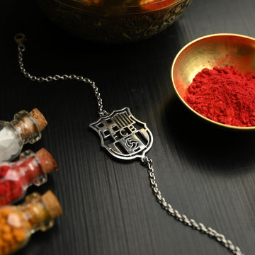 FC Barcelona Silver Bracelet Rakhi