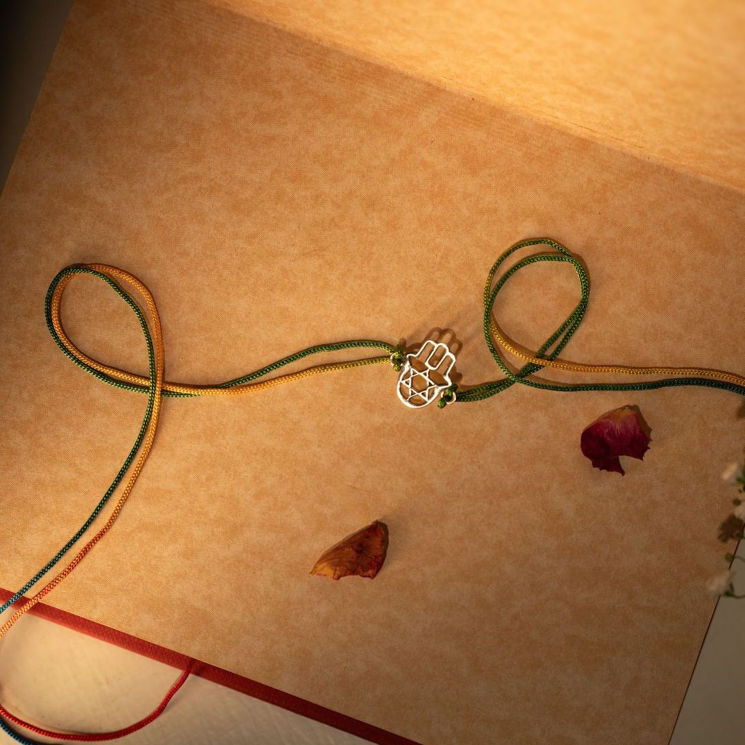 Blessed Bloom Silver Rakhi Combo