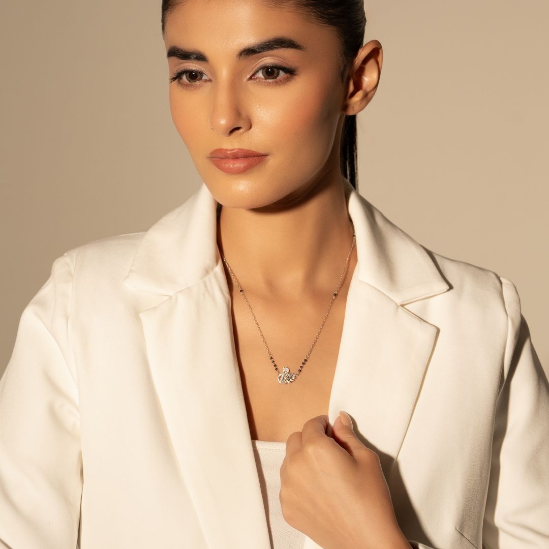 Crystal Swan Mangalsutra