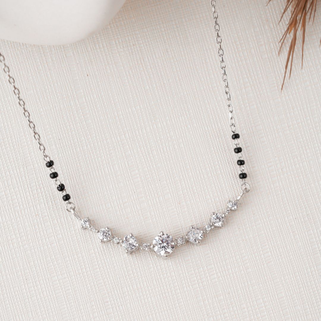 lightweight 925 silver mangalsutra pendant daily wear India