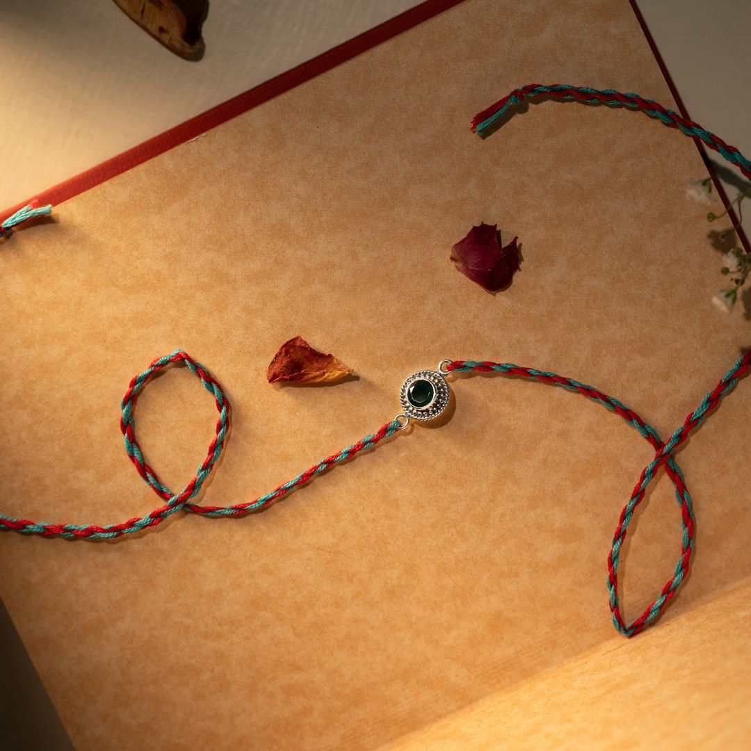 Emerald Silver Rakhi