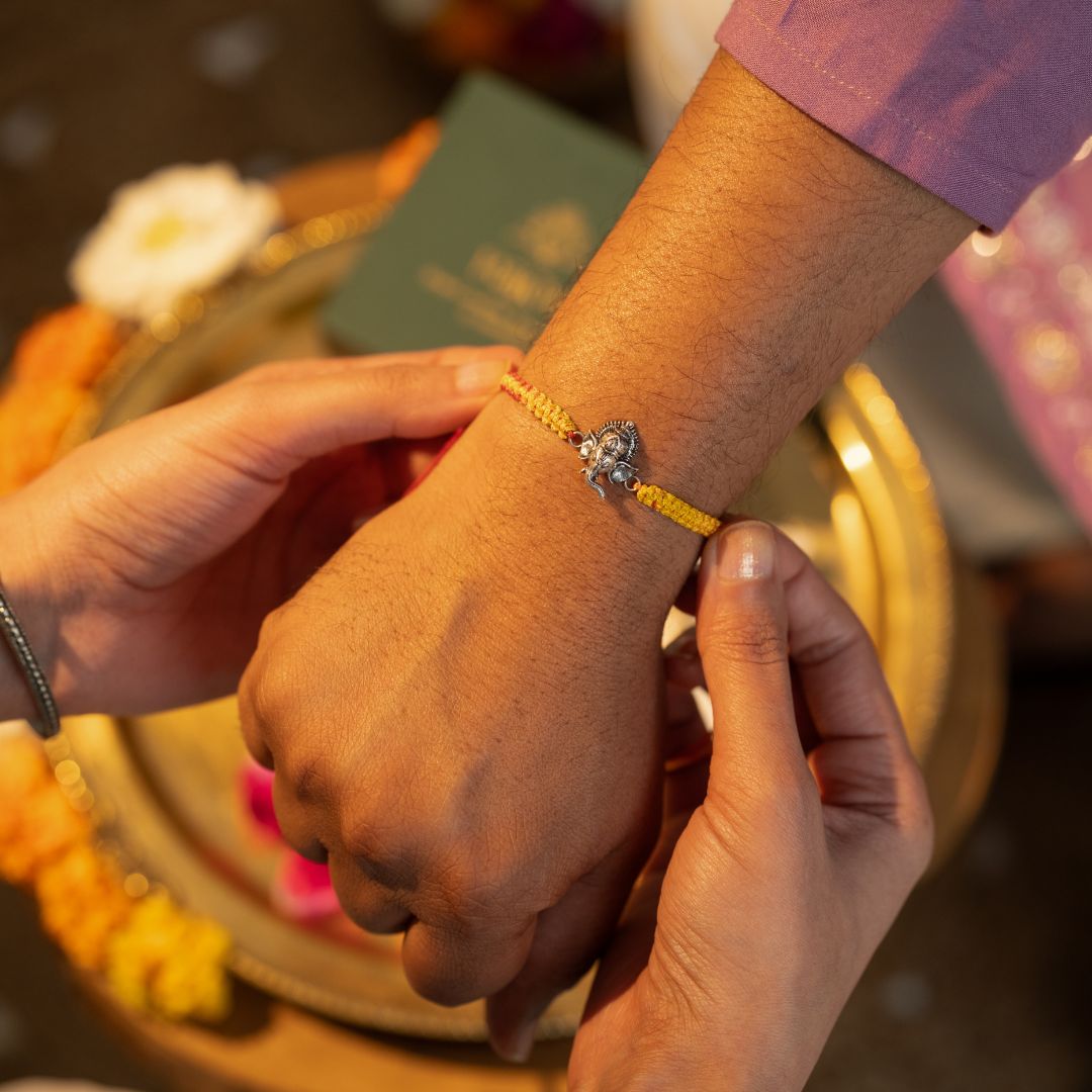 Ganpati Silver Rakhi