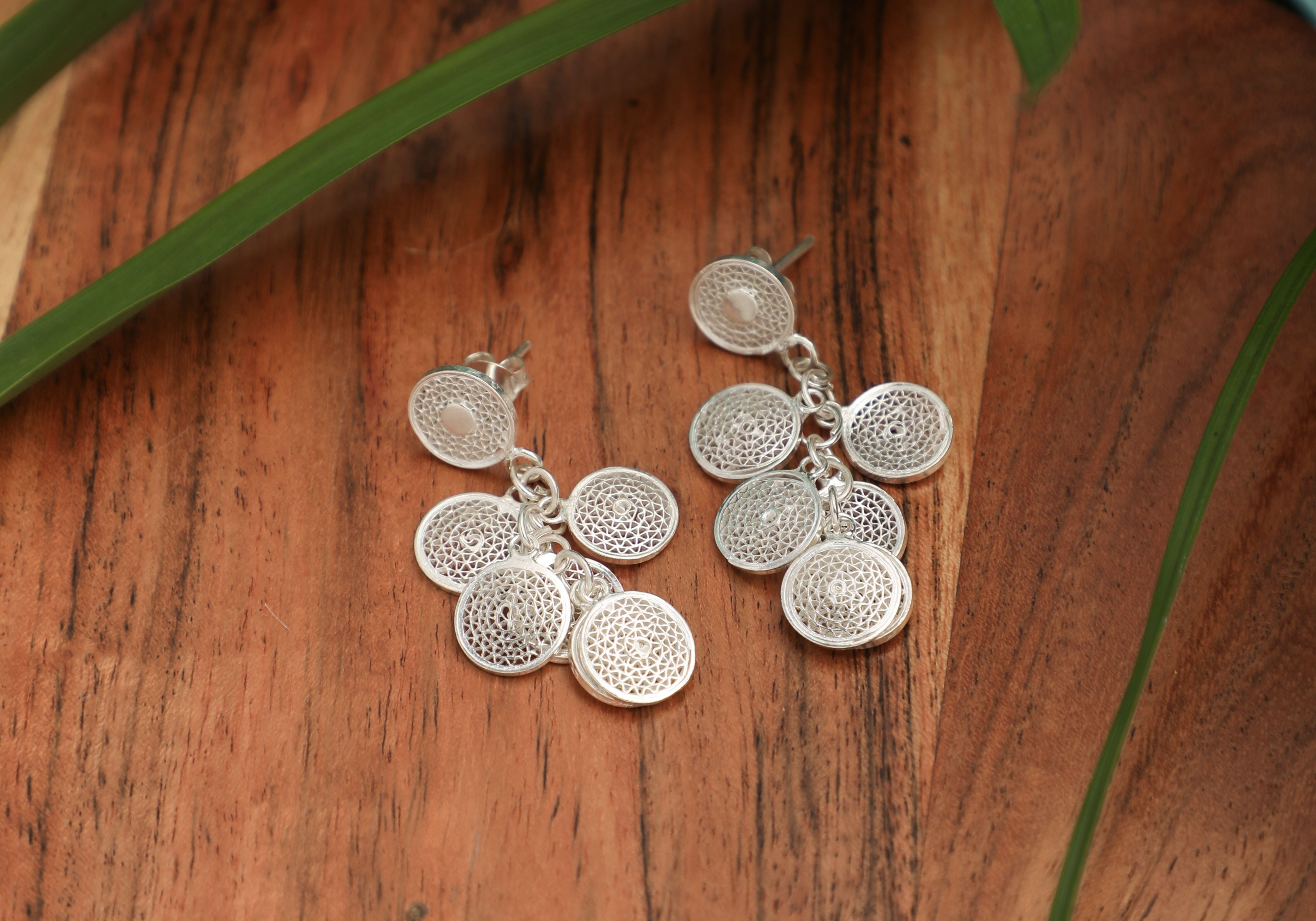 Spandana Silver Filigree Earrings