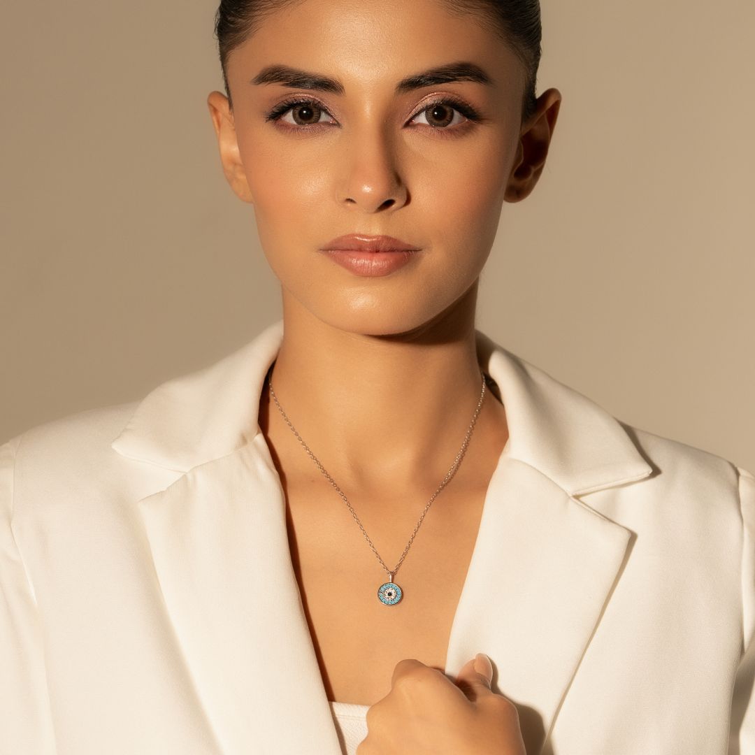 Blue Nazar Pendant With Chain