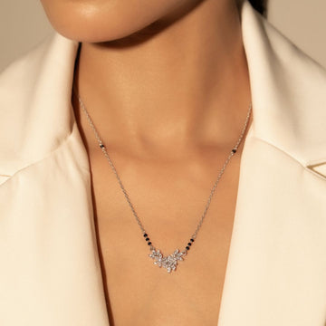 Aviora Blossom Silver Mangalsutra