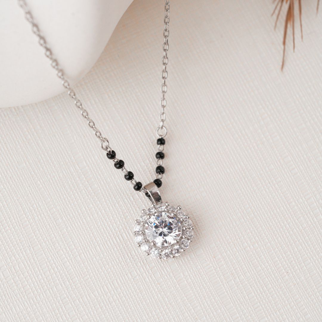 lightweight 925 silver mangalsutra pendant daily wear India
