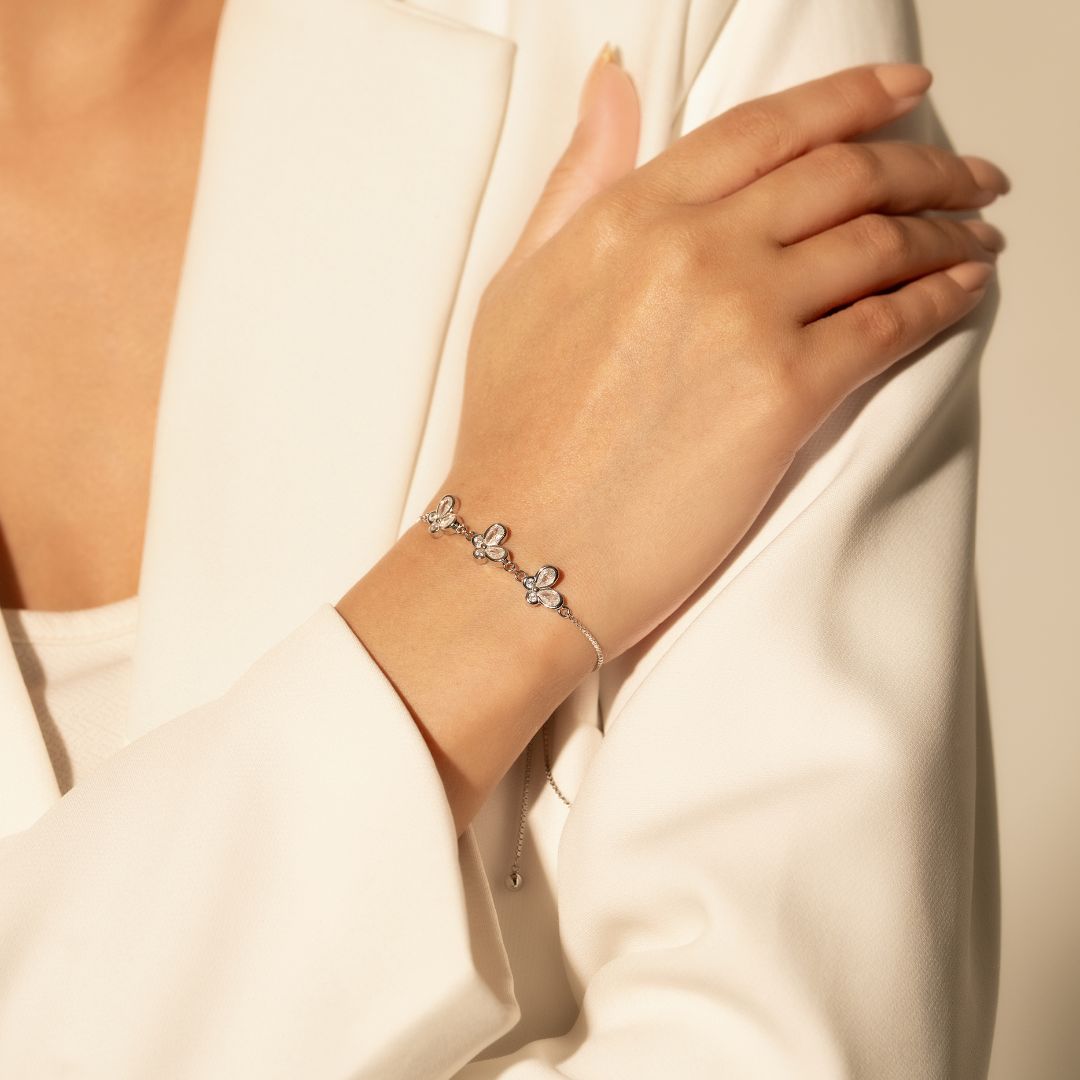 Butterfly Bloom Silver Bracelet