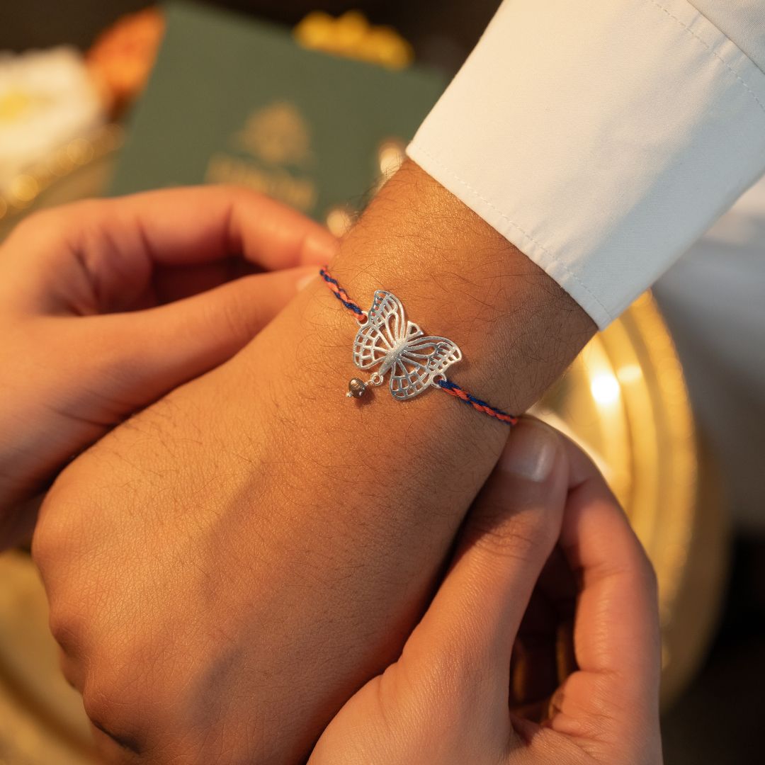 Butterfly Silver Rakhi