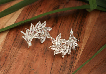 Pragyan Silver Filigree Earrings