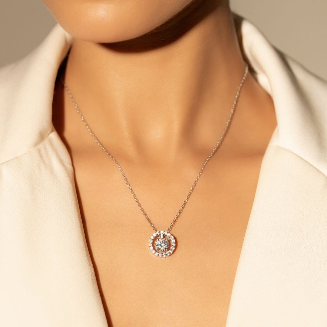 Starlit Orbit Pendant With Chain