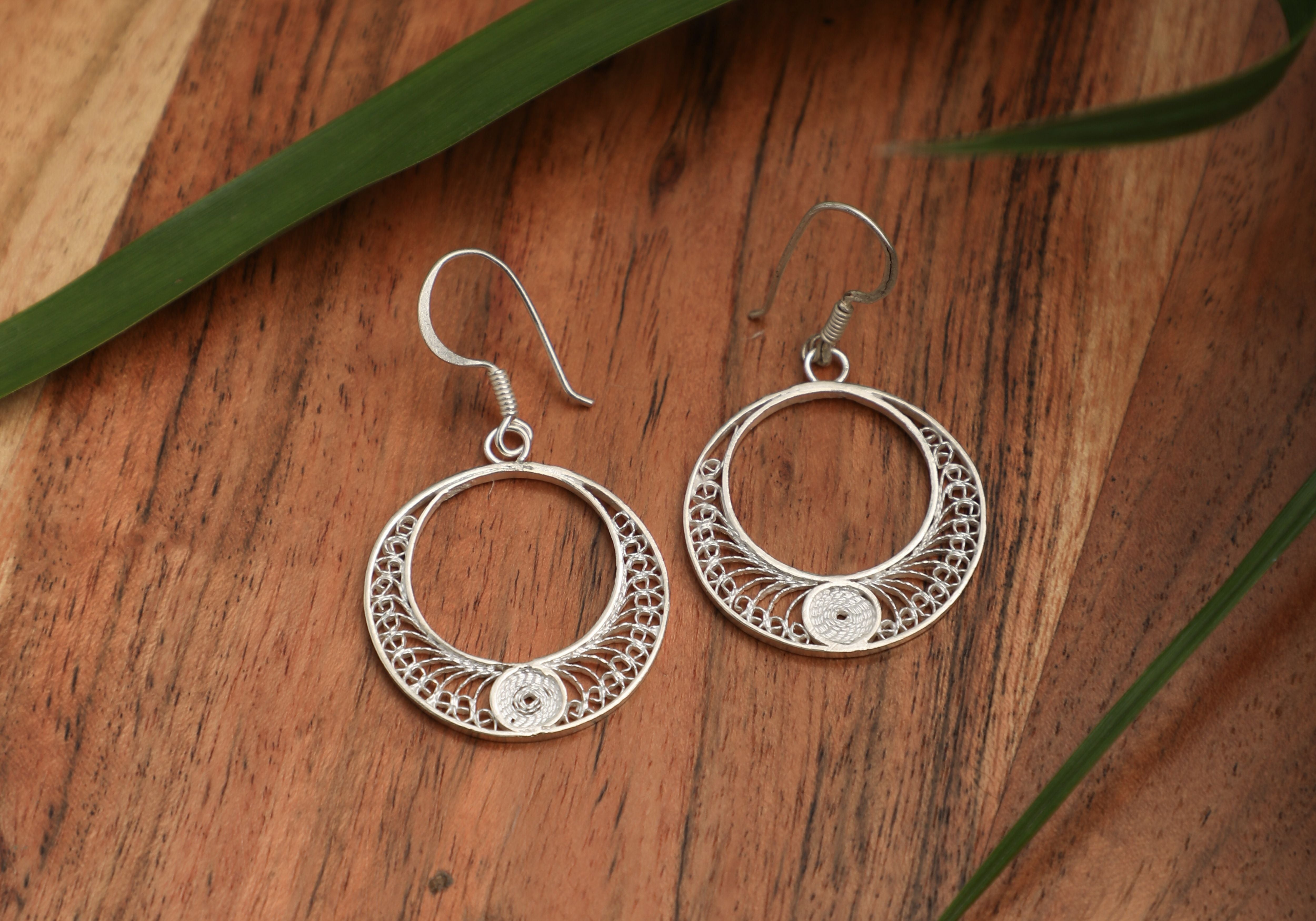 Soumya Silver Filigree Earrings