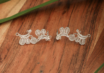 Vibhuti Silver Filigree Earrings