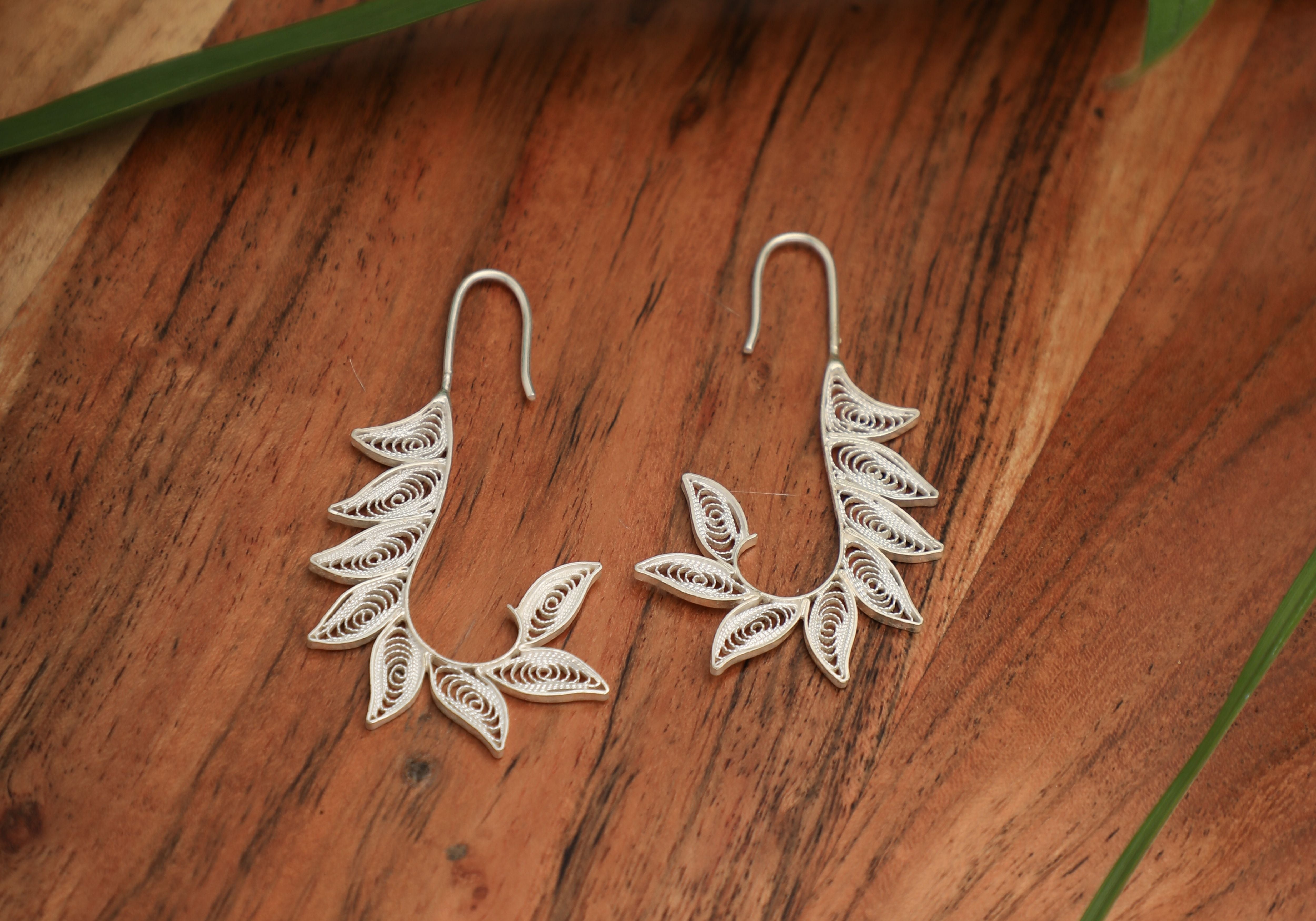 Prasruti Silver Filigree Earrings