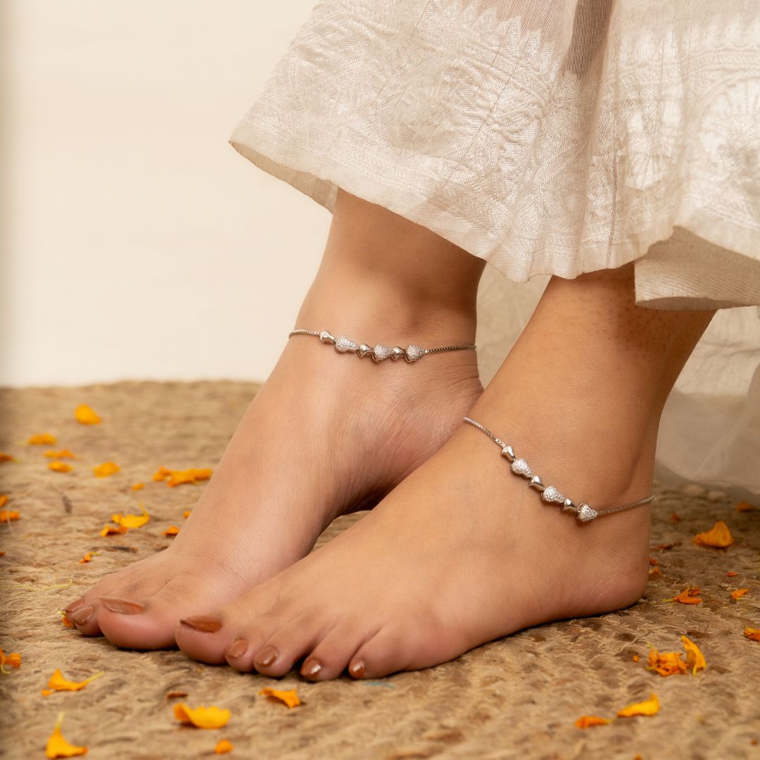 925 sterling silver anklets payal for women India