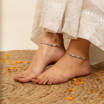 hallmarked 925 sterling silver payal anklets India