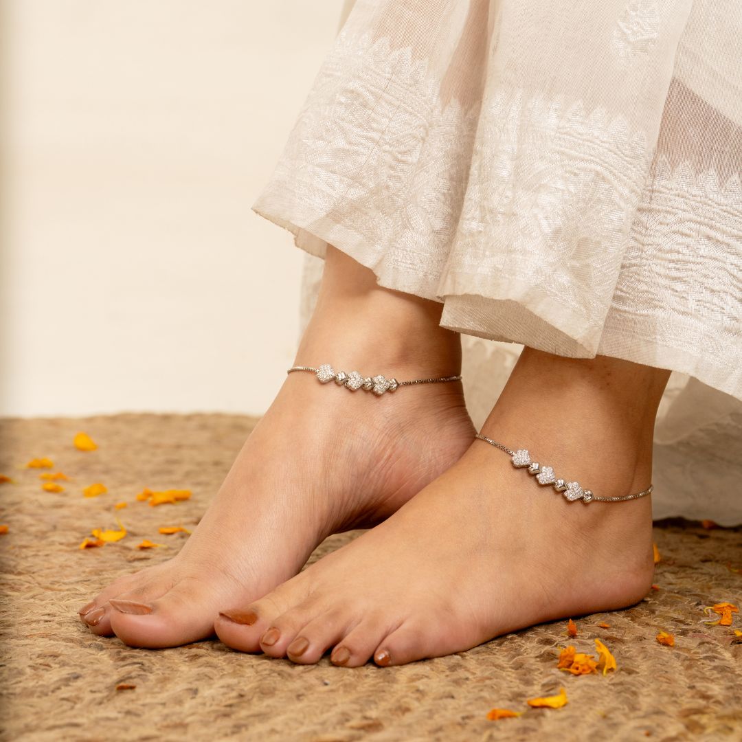 traditional 925 silver payal for women India