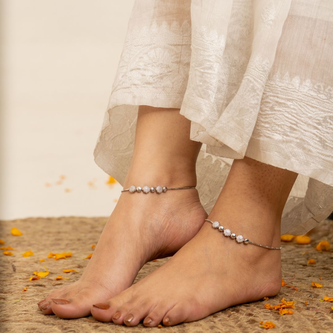 handcrafted 925 silver anklets India at best price