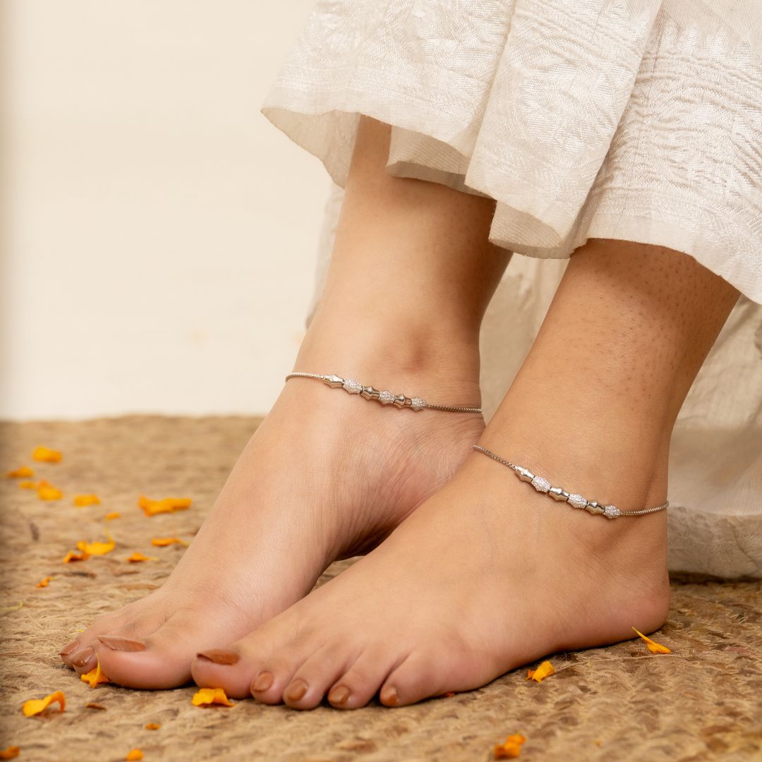 buy 925 sterling silver payal anklets women India