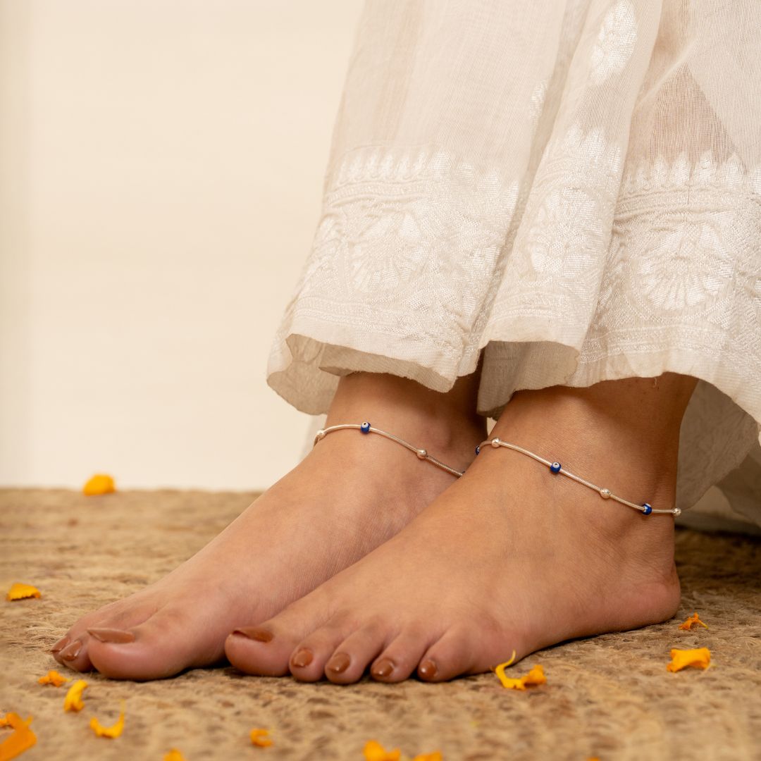 hallmarked 925 sterling silver payal anklets India