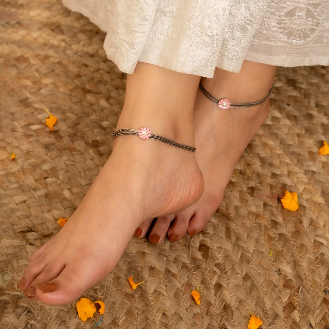 handcrafted 925 silver anklets India at best price