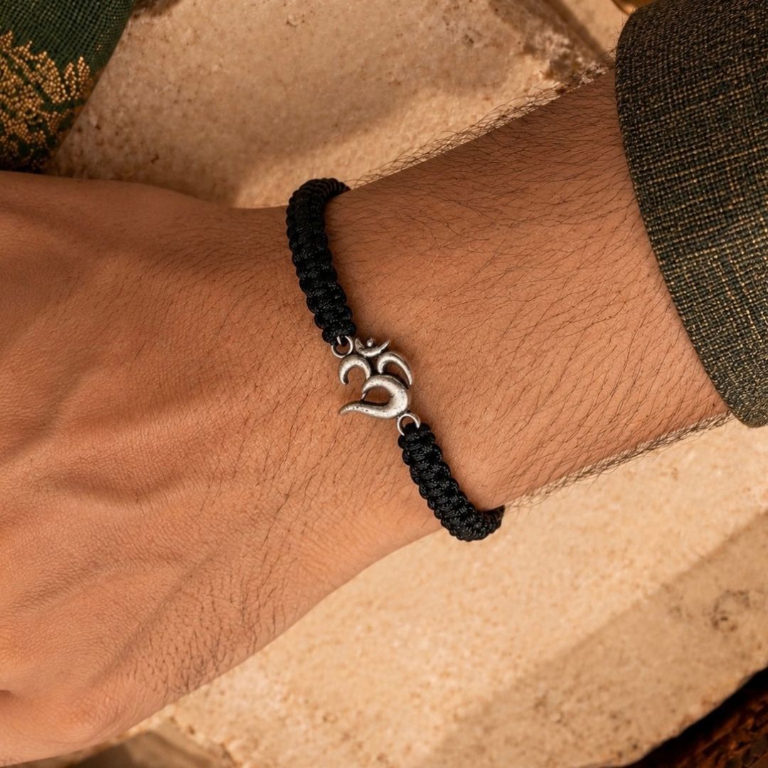 Omkar Silver Bracelet